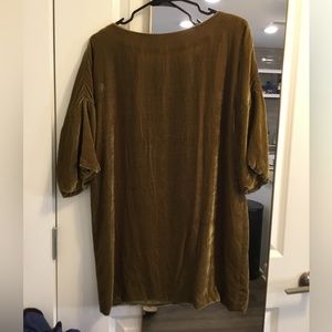 Goldfish velvet mini sweater dress